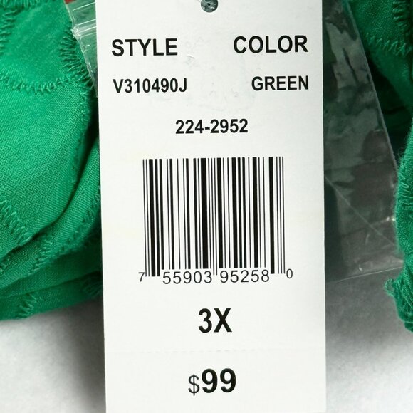 R.N Studio By Ronni Women's Pullover Lined Green Eyelet Dress Size 3X NWT $99.00 - Picture 8 of 12